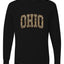 Ohio  Camo Fill Orange Outline Sweater, Unisex Mens Long Sleeve Shirt
