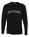 West Virginia  Camo Fill Orange Outline Sweater, Unisex Mens Long Sleeve Shirt