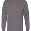 Delaware  Camo Fill Orange Outline Sweater, Unisex Mens Long Sleeve Shirt