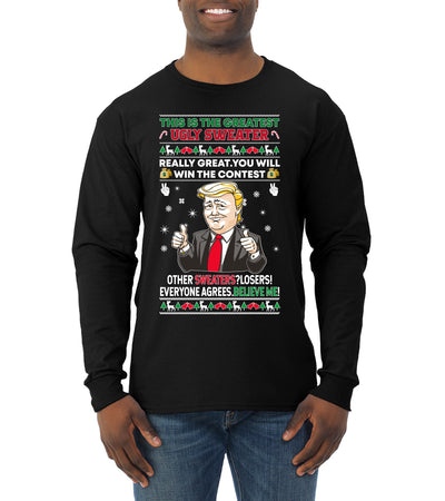 Trump This is the Greatest Ugly Christmas Sweater Mens Long Sleeve Shirt