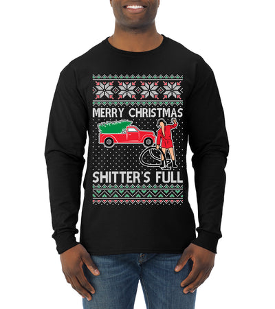 Cousin Eddie Merry Christmas Shitter's Full Ugly Christmas Sweater Mens Long Sleeve Shirt
