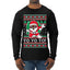 Yo Yo Yo Black Santa Ugly Christmas Sweater Mens Long Sleeve Shirt