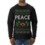 Peace Ugly Christmas Sweater Mens Long Sleeve Shirt
