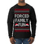 Forced Family Fun, Xmas Holiday Funny Ugly Christmas Sweater Mens Long Sleeve Shirt