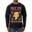 Rizz the Season Viral Internet Fire Emoji Face Meme Ugly Christmas Sweater Mens Long Sleeve Shirt