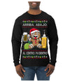 Arriba Abajo Al Centro Pa'Dentro Cheers to Health Salud Ugly Christmas Sweater Mens Long Sleeve Shirt