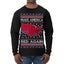 Make America Red Again USA Map Trump 2024 MAGA Ugly Christmas Sweater Mens Long Sleeve Shirt