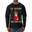 Elf Around and Find Out Funny Gift Toy on a Shelf, Classic Viral Winter Holidays Xmas Meme Ugly Christmas Sweater Mens Long Sleeve Shirt