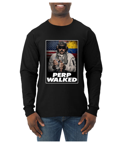 Venezuelan Dictator Maduro Captured Perp Walked Sweater, Unisex Mens Long Sleeve Shirt