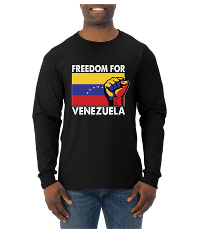 Freedom For Venezuelan Raised Fist Sweater, Unisex Mens Long Sleeve Shirt