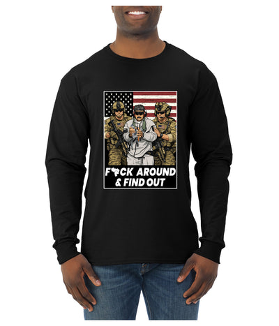 F Around & Find Out Venezuelan Dictator Maduro Captured Sweater, Unisex Mens Long Sleeve Shirt