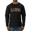Illinois  Camo Fill Orange Outline Sweater, Unisex Mens Long Sleeve Shirt