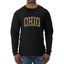 Ohio  Camo Fill Orange Outline Sweater, Unisex Mens Long Sleeve Shirt