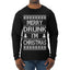 Merry Drunk I'm Christmas Beer Wine Drinking Holiday Humor  Ugly Christmas Sweater Mens Long Sleeve Shirt