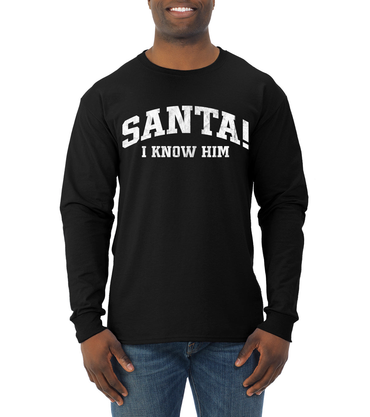 Vintage Movie Quote Santa! I Know Him Christmas Mens Long Sleeve Shirt