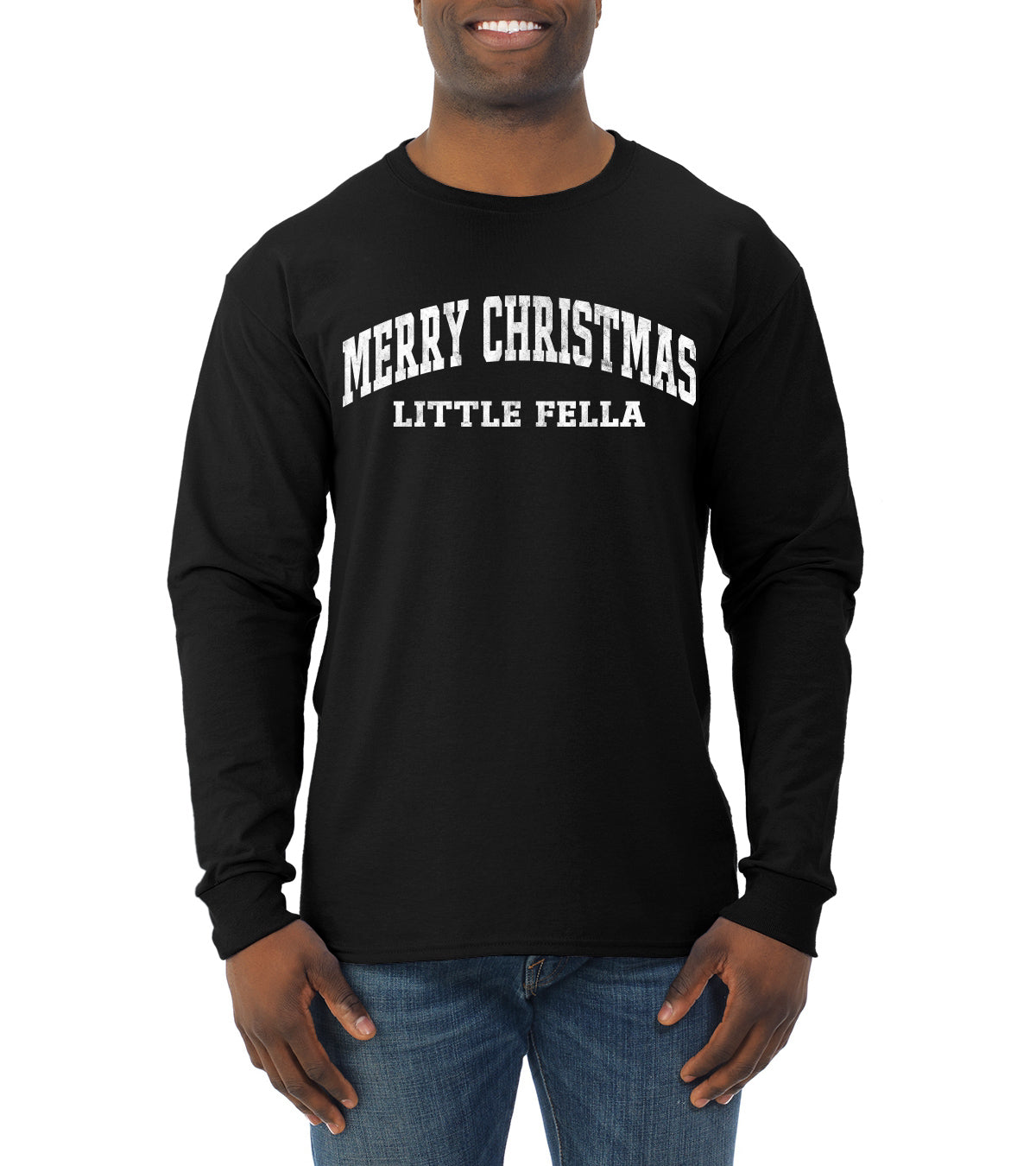 Vintage Movie Quote Merry Christmas Little Fella Christmas Mens Long Sleeve Shirt