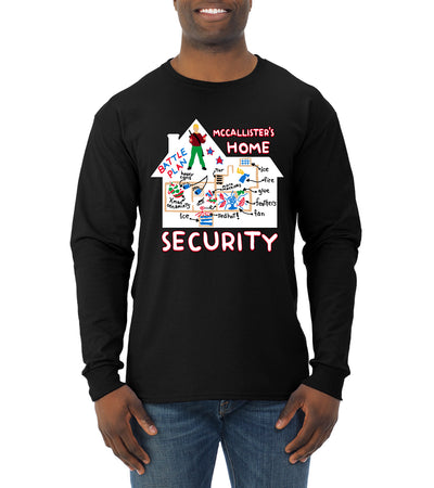 McCallister's Home Security Battle Plans Alone Christmas Mens Long Sleeve Shirt