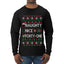Naughty Nice 41, Ugly Christmas Unisex Sweater List, Extra Festive, Ugly Christmas Sweater Mens Long Sleeve Shirt