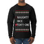 Naughty Nice 41, Simple List, Ugly Christmas Unisex Sweater, Funny Meme, Ugly Christmas Sweater Mens Long Sleeve Shirt