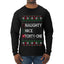 Funny Meme List Naughty, Nice, 41, Ugly Christmas Sweater Mens Long Sleeve Shirt