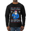 Santa Stands On Christmas, Ugly Christmas Sweater Mens Long Sleeve Shirt