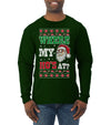 Where my Hos At Santa Funny Ugly Christmas Sweater Mens Long Sleeve Shirt
