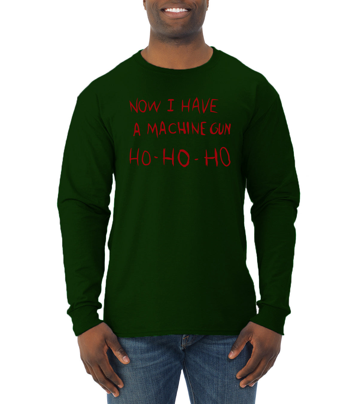 Die Hard Now I Have a Machine Gun Ho ho ho Christmas Mens Long Sleeve Shirt