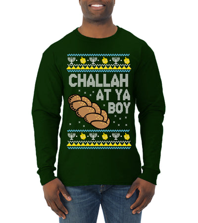 Challah At Ya Boy Ugly Christmas Sweater Mens Long Sleeve Shirt