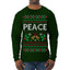 Peace Ugly Christmas Sweater Mens Long Sleeve Shirt