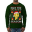 Rizz the Season Viral Internet Fire Emoji Face Meme Ugly Christmas Sweater Mens Long Sleeve Shirt