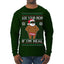 Ask Your Mom If I'm Real Funny Black Santa Claus Censored Ugly Christmas Sweater Mens Long Sleeve Shirt