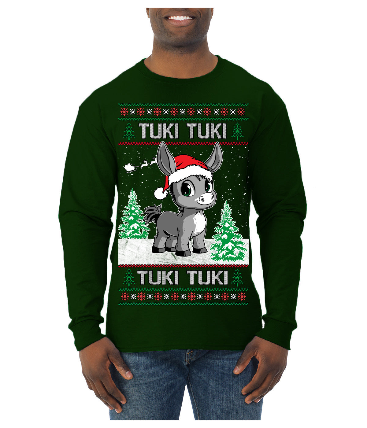 Tuki Tuki Tuki Funny Spanish Music Lyrics Ugly Christmas Sweater Mens Long Sleeve Shirt