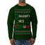Naughty Nice Italian Funny Italians Italy Colors Ugly Christmas Sweater Mens Long Sleeve Shirt