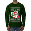 Ho Ho Ho Hold My Joint Weed Santa Smoking Ugly Christmas Sweater Mens Long Sleeve Shirt