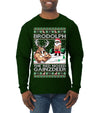 Brodolph Santa Working Out Gym the Red Nosed Gainzdeer Ugly Christmas Sweater Mens Long Sleeve Shirt