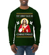 Put Christ Back In Christmas Ugly Christmas Sweater Mens Long Sleeve Shirt