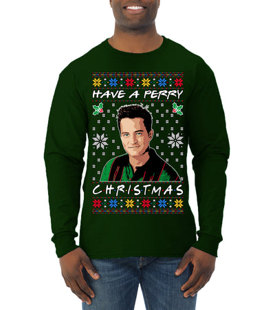 Have a Perry Christmas Ugly Christmas Sweater Mens Long Sleeve Shirt