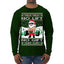 No Lift No Gift Fitness Workout Santa Ugly Christmas Sweater Mens Long Sleeve Shirt