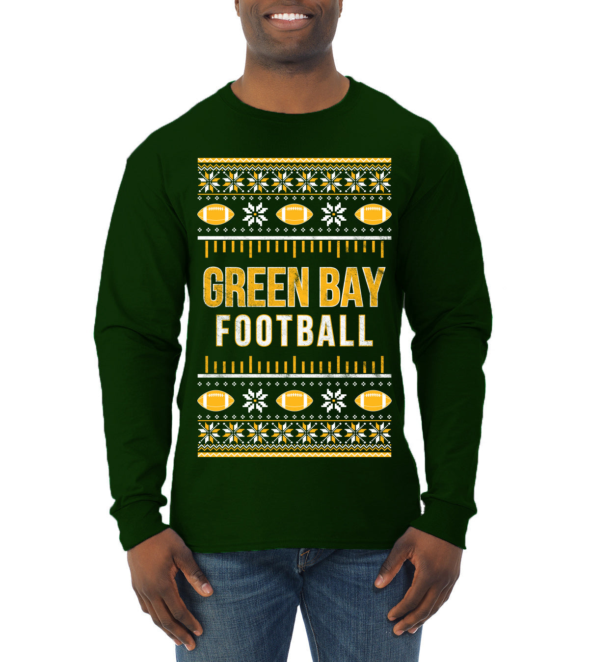 City of Green Bay GB American Football Fantasy Fan Ugly Christmas Sweater Unisex Crewneck Sweatshirt