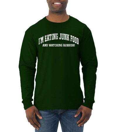 Vintage Movie Quote Eating Junk Food And Watching Rubbish Christmas Mens Long Sleeve Shirt