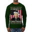 Merry Christmusk Funny Dark MAGA Santa Elon Doge Meme Ugly Christmas Sweater Mens Long Sleeve Shirt