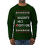 Naughty Nice 41, Simple List, Ugly Christmas Unisex Sweater, Funny Meme, Ugly Christmas Sweater Mens Long Sleeve Shirt
