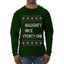 Funny Meme List Naughty, Nice, 41, Ugly Christmas Sweater Mens Long Sleeve Shirt