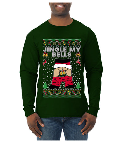 Jingle My Bells, Ugly Christmas Sweater Mens Long Sleeve Shirt