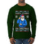 Santa Stands On Christmas, Ugly Christmas Sweater Mens Long Sleeve Shirt