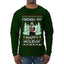 Finding My Happy Holiday, Ugly Christmas Sweater Mens Long Sleeve Shirt