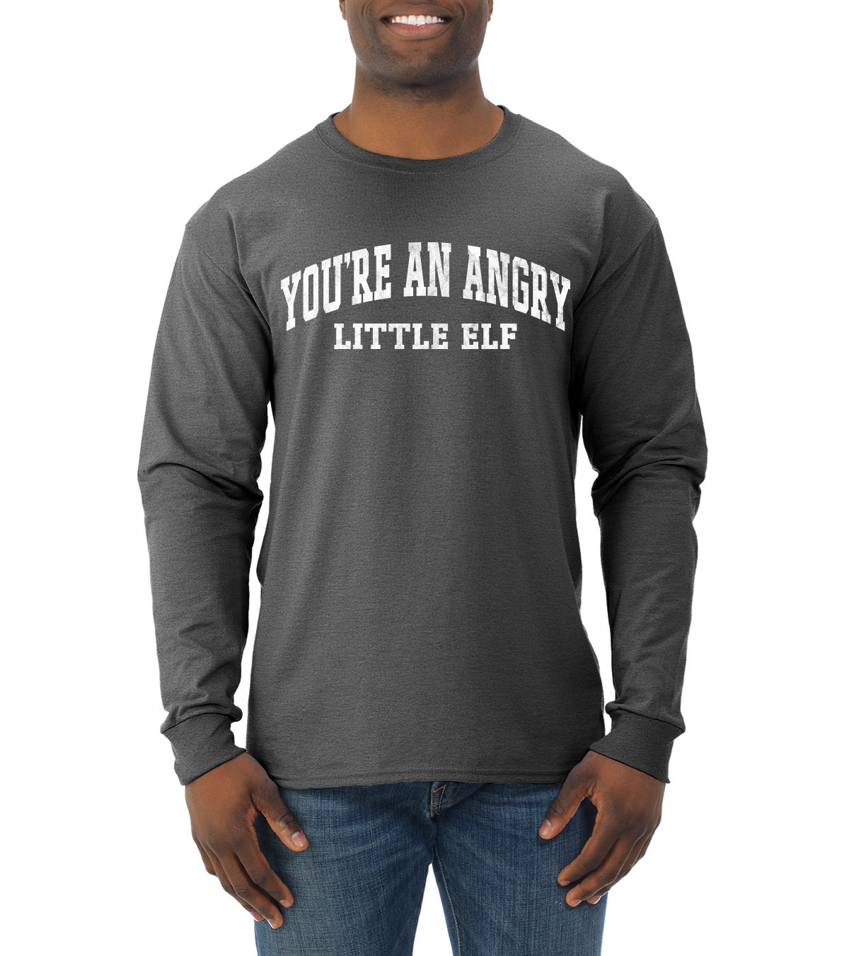 Vintage Movie Quote You're An Angry Little Elf Christmas Mens Long Sleeve Shirt
