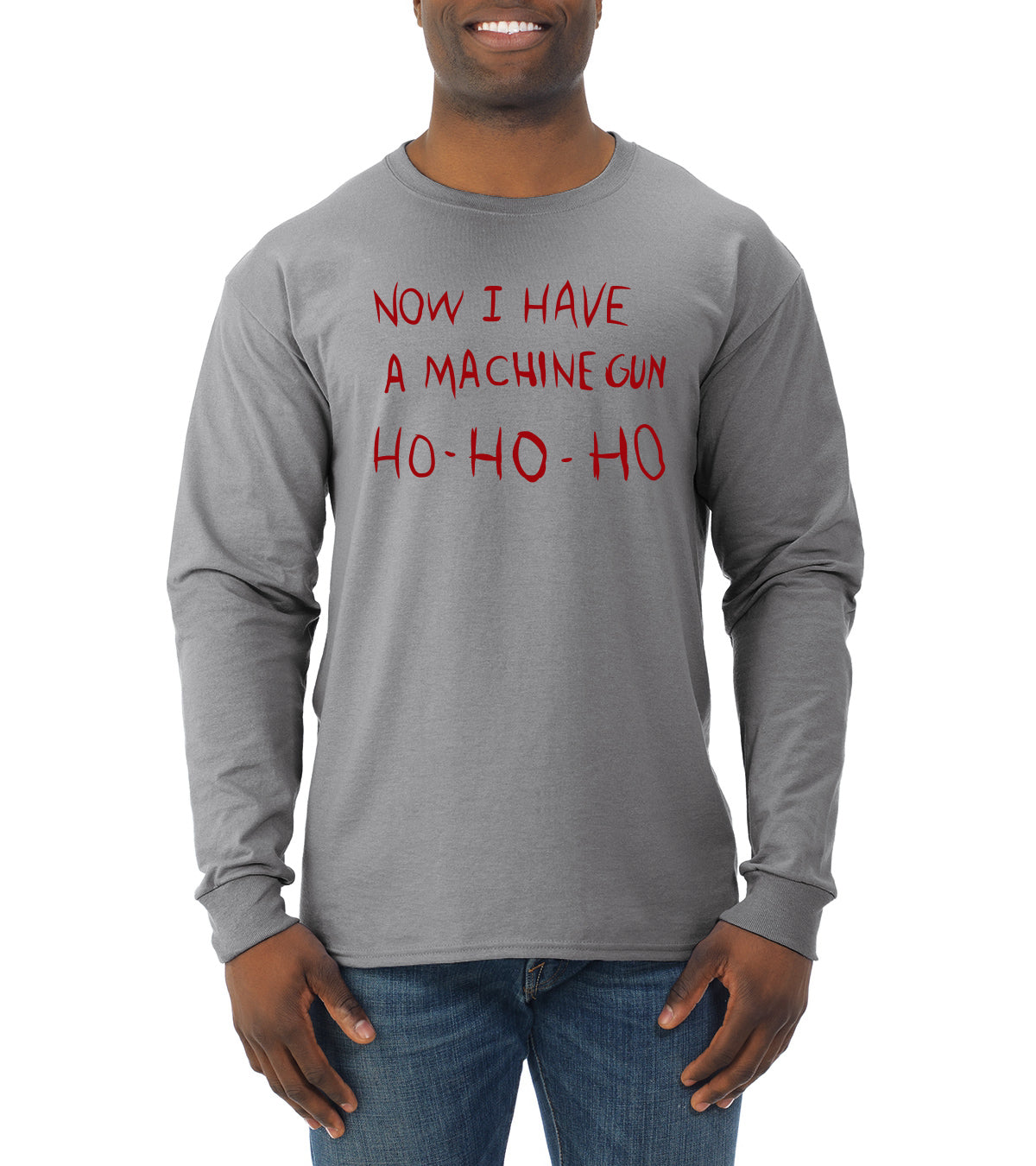Die Hard Now I Have a Machine Gun Ho ho ho Christmas Mens Long Sleeve Shirt