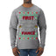 First Christmas With My Hot New Fiance Classic Newlywed Ugly Christmas Sweater Mens Long Sleeve Shirt