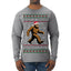 Merry Christmas Ya Filthy Humans Funny Sasquatch Bigfoot Ugly Christmas Sweater Mens Long Sleeve Shirt
